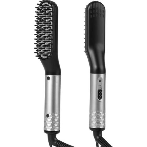 Peigne à cheveux lisses pour homme (argent, norme européenne), peigne à barbe, fer à friser en céramique O-Screen (1/5)