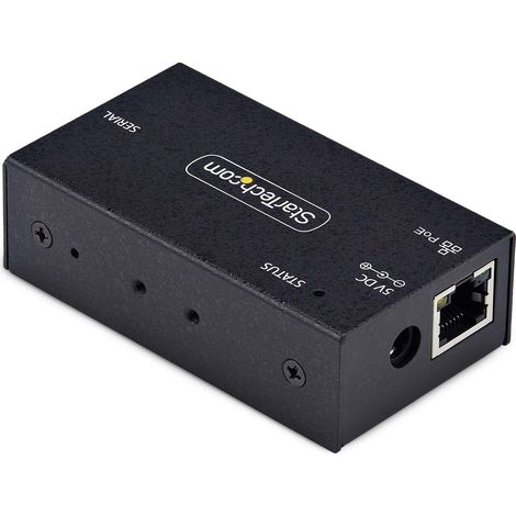 StarTech.com Adaptateur Série vers Ethernet à 1 Port, Serveur de Périphérique Série IP 802.3af PoE pour Périphériques RS232 Distants, Montage Mural/sur Rail DIN, Convertisseur Série RJ45 vers DB9, Con