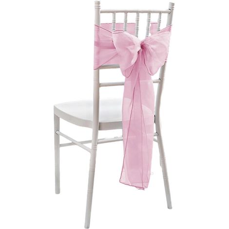 Polyester Chair Sash Bows compatible with Elegant Wedding Decors Simple Installation compatible with Refines Event Atmosphere Chair Cover Pink (1/5)