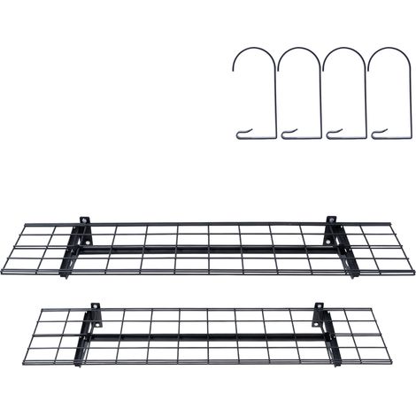 Mophorn 4 x 1 ft Garagenregal. Schwerlast-Garagenregale zur Wandmontage, 2er-Pack. Gesamttragfähigkeit 400 lbs. Ideal für Garage, Schuppen, Werkstatt.