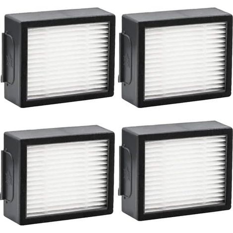 Accessoires pour aspirateur, lot de 4 filtres de rechange, pour iRobot Roomba i3 i3+ i7 i7+ i4 i6 i6+i8 i8+/Plus E5 E6 E7, séries E et J, 6 x 5 x 2 cm, noir (1/5)