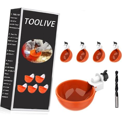 Distributeur d'eau automatique pour poules – Lot de 5 unités – ABS haute qualité – Installation rapide avec matériel inclus (1/5)
