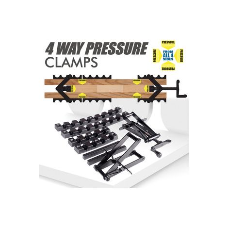 Serre‑joint 4 directions pour panneau – Maintien d’équerre pour assemblage – Parfait pour collage de grandes planches (1/4)