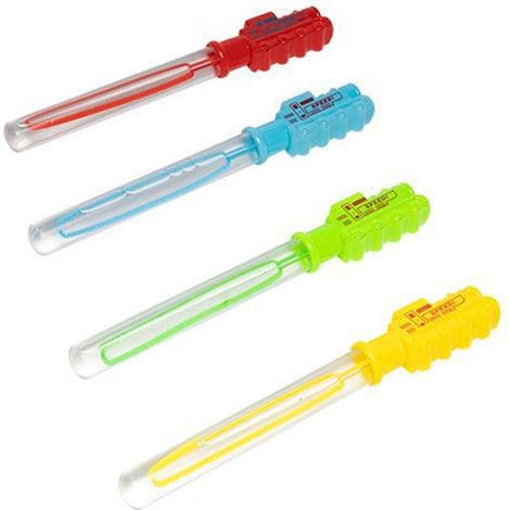 Trade Shop - Set 3 stücke Röhre Seifenblase Zauberstab 27,5 cm 60ml Form Zug 4 Farben 6560327 - (1/2)