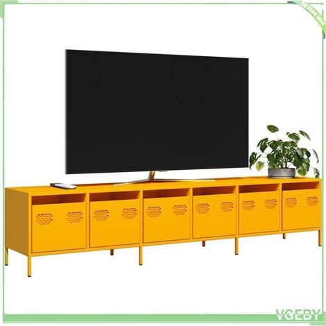 Meuble TV - 3307152 - Jaune moutarde - Acier laminé à froid - 6 tiroirs (1/5)