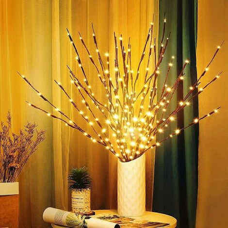 3er 60 LEDs Lichterbaum Zweige Lichter Warmweiß Zweige Lampe für Home Room Vase Dekoration