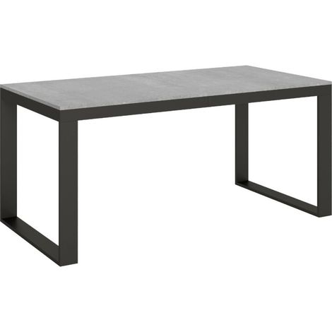 Table extensible 180 à 284cm gris béton et métal anthracite Likro (1/5)