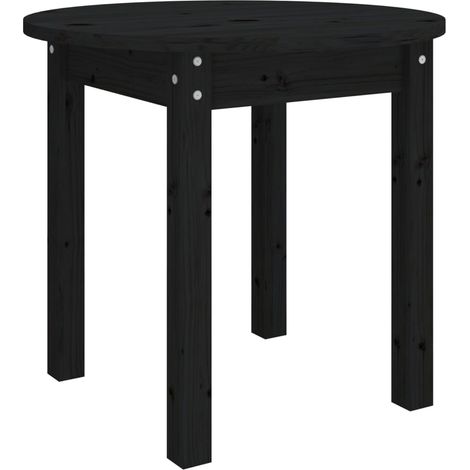 vidaXL Tavolino da Salotto Nero Ø 45x40 cm in Legno Massello di Pino (1/5)