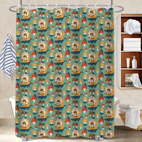 Rideau douche polyester 180x180 souple et fluide séparation douche pour délimiter l’espace dans une salle de bain ouverte (1/5)