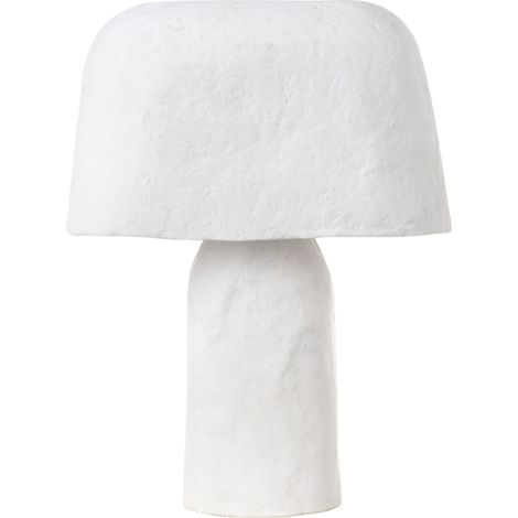 Tischlampe CARRASCO Pappmaché Weiß