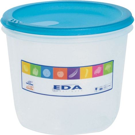 Runde Box 2 L Naturfarben Türkisdeckel - Eda