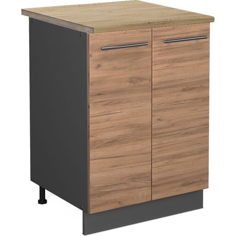 Mobiletto base cucina Fame-Line, Rovere dorato, 60 cm , PL Rovere, Vicco