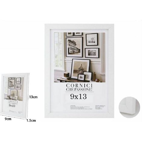 TrAdE Shop Traesio - Cornice Per Foto Fotografie Quadri Tele Poster Portafoto 9 X 13 Cm Bianca 63144 -