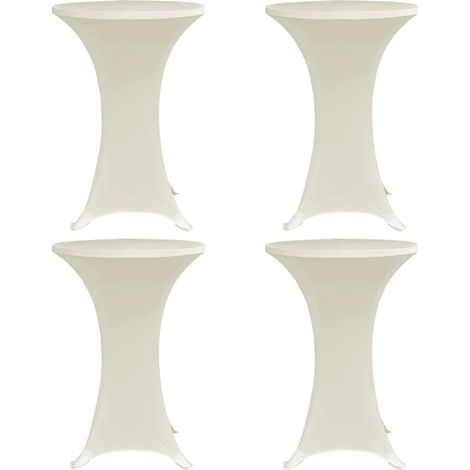 Stehtischhussen 4 Stk. Ø 80 cm Creme Stretch