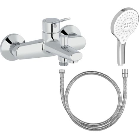 Mitigeur baignoire JACOB DELAFON Eo + pommeau de douche Metro signature + flexible de douche métal (1/5)