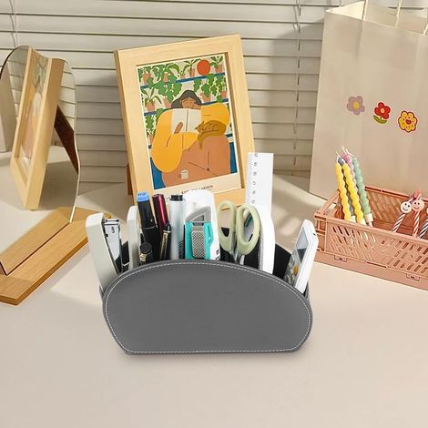 Support de télécommande avec 5 poches : rangement de télécommande, organisateur de bureau, pour télécommandes, cahiers, papeterie, stylos, téléphone