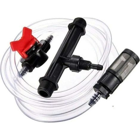 Système d'irrigation de jardin avec épandeur d'engrais et interrupteur d'injection (1/5)