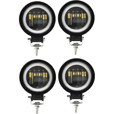 Phare de travail LED 3 pouces, projecteur de route, projecteur de route pour voiture, camion, moto tout-terrain, éclairage auxiliaire 12 V/24 V, feux antibrouillard 6000 K blanc, 4 x 40 W rond (1/5)