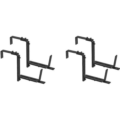 supports de jardinière réglables, robustes, en acier thermolaqué, pour fixation murale ou sur balustrade, largeur supérieure réglable de 5 à 17 cm (1/5)