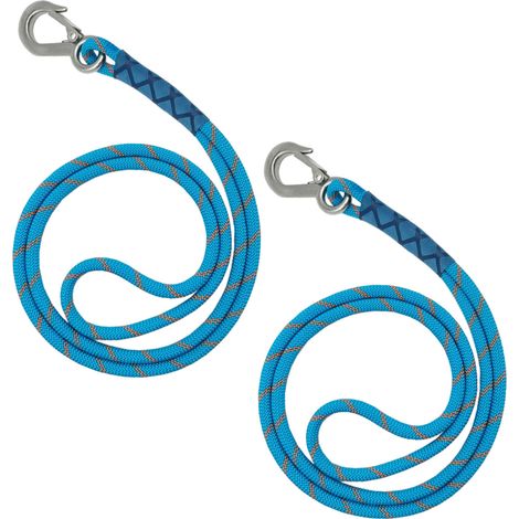 2 cordes en nylon avec crochets métalliques - Connecteur pour hamac/fauteuil suspendu - Corde de balançoire (1/5)