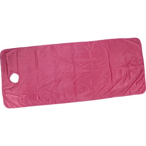 Drap de table de massage chaud épais en peluche courte, lit de beauté professionnel avec trou, équipement de spa, couleur rouge violacé (1/5)