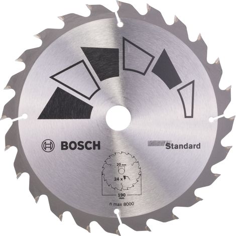 Bosch Hoja de sierra circular ESTÁNDAR D= 190 mm Taladro= 20 mm Z= 24 - 2609256818 (1/3)