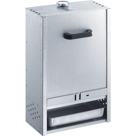 Peetz Alu-Räucherofen 410 - für ca. 9 Fische liegend oder hängend, silber, mit Schieber (1/5)