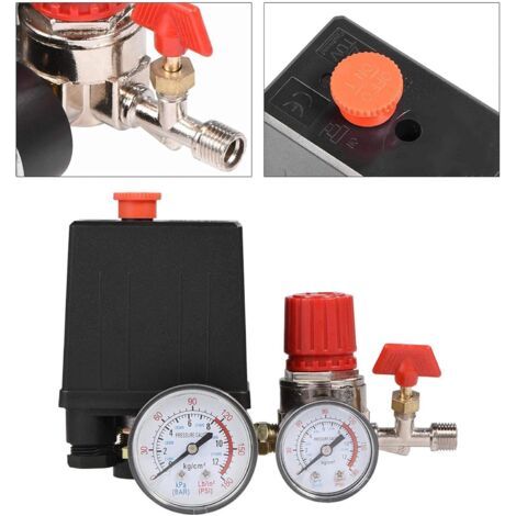 Compresseur d'air, Pressostat Compresseur 12 bar, manomètre compresseur air, Commutateur de Vanne de Pression pour régulateur de soupape de commande de commutateur de réduction- (1/4)