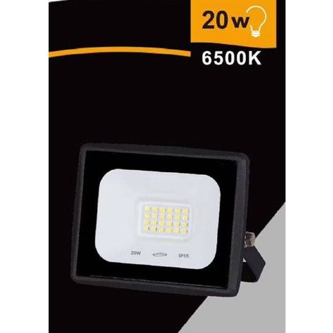 TrAdE Shop Traesio - Faretto Led Faro 20 Watt 1800 Lm Ip65 Nero Luce Fredda Calda Naturale Ek02-20w-n - -Bianco Freddo -