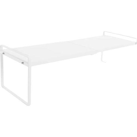 Organizador de estantes de cocina, diseño expandible, construcción duradera, blanco, 1 nivel (1/2)