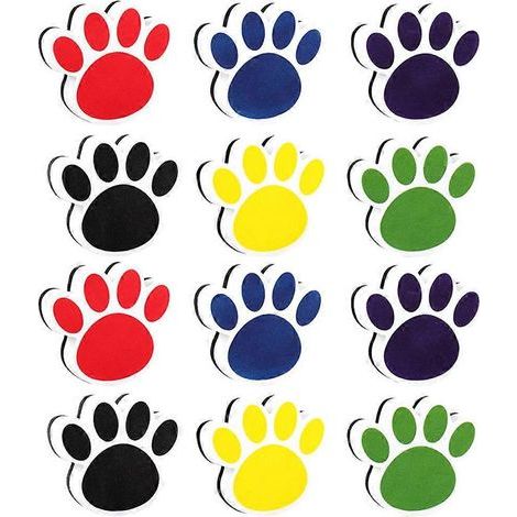 Set mit 12 wiederverwendbaren magnetischen Whiteboard-Radierern in Katzenkrallenform. – 5,4 x 5,1 cm (1/4)