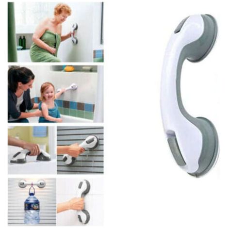 Pair Ahlsen Poignée avec ventouse, main courante mobile, poignée de sécurité, support de salle de bain, poignée de douche, poignée de sécurité pour salle de douche, armoire, porte vitrée, fenêtre