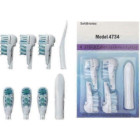Lot de 4 têtes de brosse à dents électriques multidirectionnelles de rechange pour Oral-B 3733, 4732 et 4734