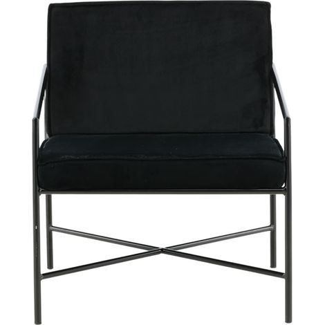 Rakel Fauteuil en velours, noir. (1/5)