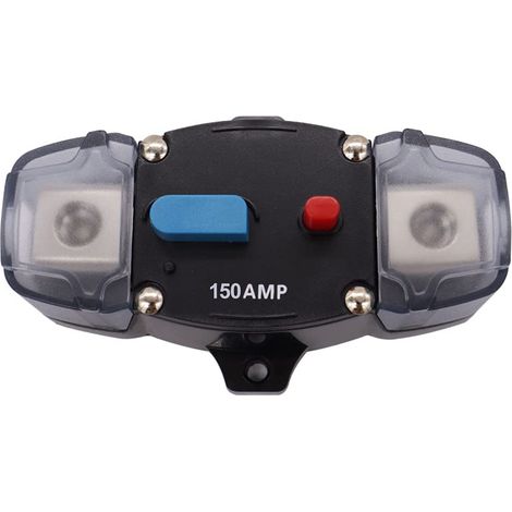 Disjoncteur Voiture,DC 12–48V calibre 0 ou 4 Disjoncteur Automatique Fusible Réinitialiser Protection,Automatique Bouton de Réinitialisation Manuelle pour Voiture Marine Bateaux (150 A) (1/5)
