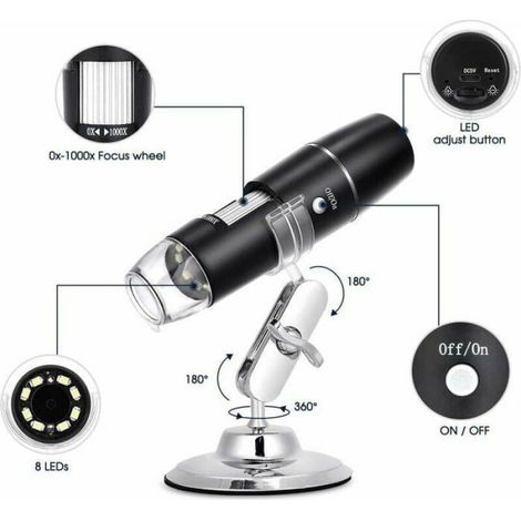 Microscope numrique WiFi 50X-1000X support en mtal compatible avec smartphones Android et iOS BOITE A BIJOUX (1/5)