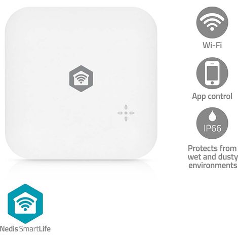 Detector de fugas de agua con Wi-Fi, funciona con pilas, alarma de 80 dB