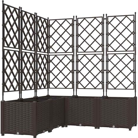 Maison Exclusive - Vaso da giardino 5 pcs Marrone 120 x 120 x 143 cm Plastica