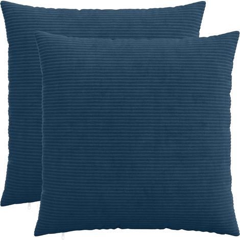 vidaXL Housse de coussin 2 pcs HEERLEN Bleu marine 80 x 80 cm - maison aménagement maison