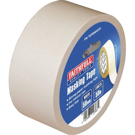 Faithfull 00525050TB Masking Tape 50mm x 50m FAITAPEMAS50