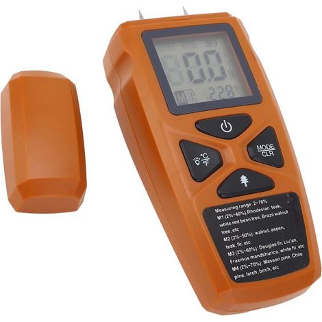 Higrómetro Digital para Madera y Leña, Medidor de Humedad con Retroiluminación, Detector de Contenido de Agua en Madera para Construcción, Hormigón, Paneles de Yeso y Madera (1/5)