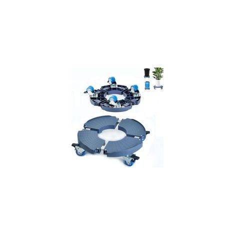 Roule-pot à roulettes pour plantes – Rotation 360° – 4 roues doubles – Capacité 200 kg – Diamètre réglable 41-61 cm – Pour pots lourds (1/5)