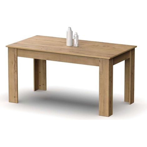 Mesa fija Kia para salón, cocina acabado roble gold, 77 cm(alto)140 cm(ancho)80 cm(largo) (1/3)