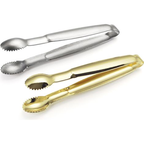 Lot de 2 mini pinces à sucre pour servir des aliments, petites pinces de service, pinces de cuisine, adaptées aux amuse-gueules, aux goûters, aux bars à café et aux desserts (argent et or). (1/5)