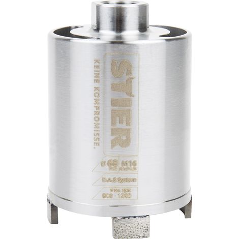 STIER Premium Diamant Dosensenker DAS System für Staubabsaugung, Bohrkrone, Durchmesser: 68 mm, Bohrkopftiefe: 70 mm, M16, Dosenbohrer, Bohrkrone für Steckdosen, Kernbohrer