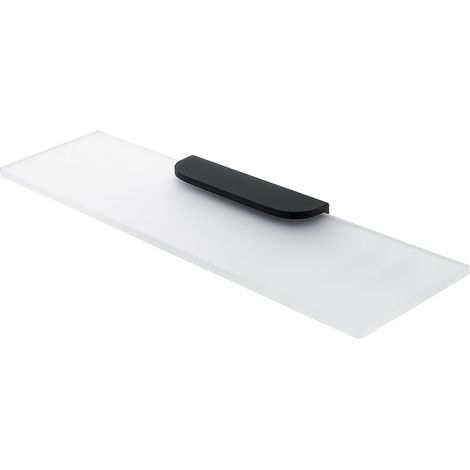Tablette Verre Satiné L.50 Cm, Avec Fixation Noire Mate, Nikau Nimco (1/4)