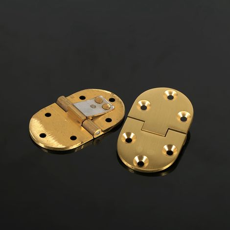 Stück Messing-Scharniere für Serviertabletts mit abgerundeter Kante, 2-1/2" x 1-1/2", mit Schrauben, Klappe (1/5)