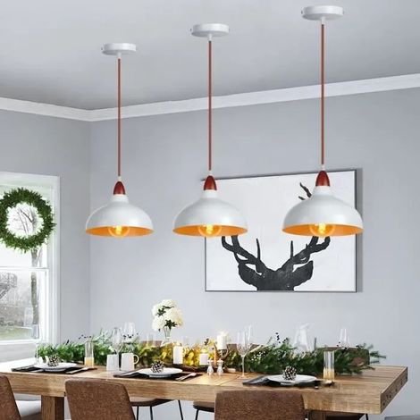 U-do Lot de 3 Suspension Luminaire Retro en Métal Lustre Industrielle Vintage Style Edison pour Salon Chambre (1/4)