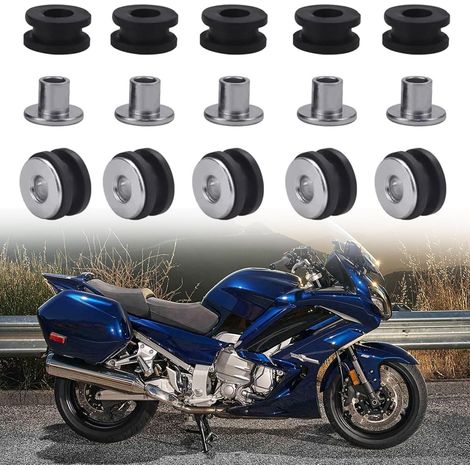 M6 Oeillet Caoutchouc Moto,Rondelles en Caoutchouc pour Moto,Oeillets en Caoutchouc de Moto,Moto Caoutchouc Oeillets,pour moto Carénages, Kit d'Oeillets en Caoutchouc de Moto,10 Pcs,Noir (1/5)