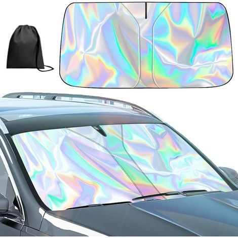 Parasole per parabrezza auto, parasole pieghevole per parabrezza auto, parasole laser resistente ai raggi UV, parasole per parabrezza per la maggior parte delle auto (140x70 cm) (1/5)